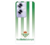 Funda para OPPO A79 5G del Real Betis Balompié Fondo Rayas Verdiblancas tansparente para Proteger tu móvil. Carcasa de Silicona Flexible con Licencia Oficial