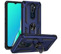 Funda para Oppo A9 2020/A5 2020 con Anillo Metálico Giratorio 360 Carcasa Magnética Imán Rígida Antigolpes Resistente con Soporte, Protección de Grado Militar (Oppo A9 2020/A5 2020, Azul)