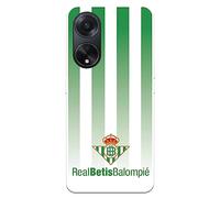 Funda para OPPO A98 5G del Real Betis Balompié Fondo Rayas Verdiblancas tansparente para Proteger tu móvil. Carcasa de Silicona Flexible con Licencia Oficial Real Betis Balompié