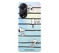 Funda para OPPO A98 5G Oficial de Peanuts Snoopy Rayas para Proteger tu móvil. Carcasa para OPPO de Silicona Transparente Flexible con Licencia Oficial de Snoopy