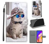 Funda para OPPO F19 Pro+ 5G / Reno5 Z 5G Cover Leather, OPPO F19 Pro+ 5G / Reno5 Z 5G Premium PU Leather Cover, Funda magnética Compatible con OPPO A94 5G / A95 5G / Reno6 Z