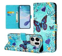 Funda para OPPO Find X9 Pro, Tipo Libro PU Leather Flip Carcasa con magnético Soporte Ranura Tarjeta Wallet Case para OPPO Find X9 Pro, Mariposa
