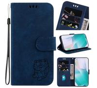 Funda para OPPO Realme C75 de piel sintética a prueba de golpes con relieve de tigre en relieve, funda de teléfono tipo cartera con tapa de TPU suave con ranuras para tarjetas de soporte, funda