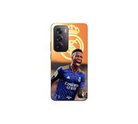 Funda para Oppo Reno 12 5g Vini JR Wallpaper Real Madrid Azul y amarillo Maniacase