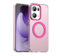 Funda para OPPO Reno 13 5G, transparente, inalámbrica, con carga magnética, protectora, ajuste delgado, diseño cepillado, a prueba de golpes, carcasa de goma MagSafe, OPPO Reno 13 Pro 5G (rojo, Reno