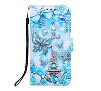 Funda para OPPO Reno 9A, pintada en 3D, de piel sintética, con tapa para cuaderno, funda protectora magnética con ranuras para tarjetas para OPPO Reno 9A, torre mariposa