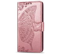 Funda para Oppo Reno12 de piel sintética a prueba de golpes, con cierre magnético, tarjetero, ranura para identificación, funda protectora de TPU suave para Oppo Reno12, color oro rosa