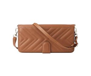 Funda para OPPO Reno15 Pro MAX,Caso de Cierre magnético con Ranuras para Tarjetas,Diseño Multifuncional como Bolso Transversal con Correa de muñec Correa de Hombro-Brown