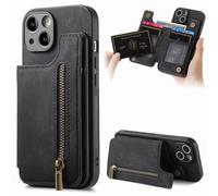 Funda para OPPO Reno6 Pro+, piel de primera calidad, con cremallera, función atril, con ranuras para tarjetas, compatible con OPPO Reno6 Pro+, color negro