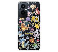 Funda para OPPO Reno8 Lite 5G Oficial de Pokémon, Sticker Pokémon y Poké Ball para Proteger tu móvil. Carcasa para OPPO de Silicona Flexible con Licencia Oficial de Pokémon,