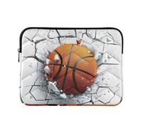 Funda para ordenador portátil de 14 pulgadas con diseño de pelota de baloncesto en 3D