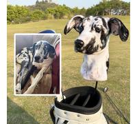 Funda para palo de golf para perro, personalizable, para hierro/5 madera/7 madera/híbrido, hecho a mano, gorro de golf para mascotas (case 9)