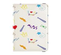 Funda para pasaporte, cartera combinada de piel sintética, tarjeta de identificación de vacunación, cartera, protector de tarjetas para mujeres y hombres, diferentes palabras que refieren a padres, Varios colores, Talla única