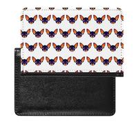 Funda para pasaporte con diseño de cabeza de perro chihuahua abstracta y organizador de tarjetas de vacunación, funda protectora de viaje, cartera impresa