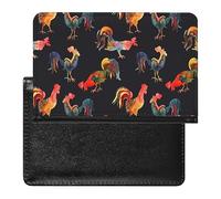 Funda para pasaporte con diseño de de fuego sobre negro y organizador de tarjetas de vacunación, funda protectora de viaje, cartera impresa