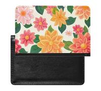 Funda para pasaporte con diseño de flor de dalia de México con ranura para tarjetas, funda para pasaporte de viaje