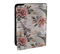 Funda para pasaporte con diseño de la Torre Eiffel de París con tarjetero de crédito, funda de cuero para pasaporte, para mujeres y hombres, identificación familiar, viajes, Black, Talla única