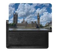 Funda para pasaporte con diseño de vista de Londres del puente de Westminster con río Támesis, con ranura para tarjetas, funda para pasaporte de viaje