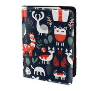 Funda para pasaporte con estampado de animales escandinavos, imprescindible para viajes, accesorios de viaje para mujeres y hombres, NEGRO, One Size
