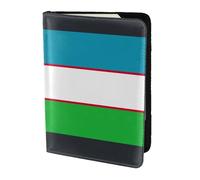 Funda para pasaporte con estampado de bandera de la República de Uzbekistán, cartera de viaje delgada y ligera, accesorio de moda universal para adultos