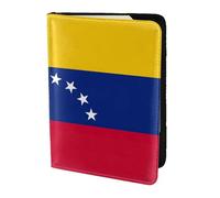 Funda para pasaporte con estampado de bandera de Venezuela para viajes, funda para pasaporte, accesorios de viaje para mujeres y hombres, NEGRO, One Size