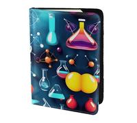 Funda para pasaporte con estampado de ciencia y química abstracta para viajes, imprescindible, funda para pasaporte para accesorios de viaje para mujeres y hombres, NEGRO, One Size