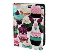 Funda para pasaporte con estampado de cupcakes deliciosos para viajes, funda para pasaporte para accesorios de viaje para mujeres y hombres, NEGRO, One Size