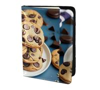 Funda para pasaporte con estampado de galletas y chispas de chocolate, cartera de viaje delgada y ligera, accesorio de moda universal para adultos