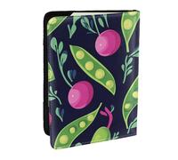 Funda para pasaporte con estampado de guisantes verdes y cebollas, funda organizadora de viaje de piel sintética para hombres y mujeres, 6.5 pulgadas, Black, Talla única