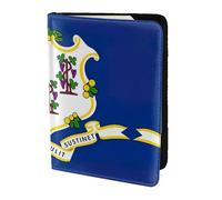 Funda para pasaporte con estampado de la bandera del estado de Connecticut, funda para pasaporte, cartera para tarjetas y documentos