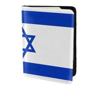 Funda para pasaporte con impresión de bandera israelí para viajes, imprescindible, funda para pasaporte para accesorios de viaje para mujeres y hombres, NEGRO, One Size