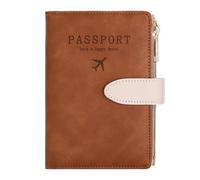 Funda para pasaporte con ranura para tarjeta de crédito y ranura para tarjeta de embarque, funda para pasaporte, funda tipo cartera para pasaporte, libro de viaje, imprescindible, bloqueo RFID,