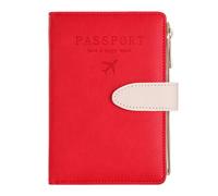 Funda para pasaporte con ranura para tarjeta de crédito y ranura para tarjeta de embarque, funda para pasaporte combinada, funda tipo cartera para pasaporte, libro de viaje, imprescindible, bloqueo