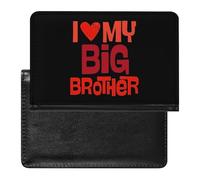 Funda para pasaporte con texto en inglés "I Love My Big Brother" con ranura para tarjetas, funda para pasaporte de viaje