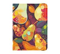 Funda para pasaporte de piel con diseño de peras brillantes, ultrafina