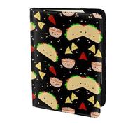 Funda para pasaporte de piel vacuna con impresión de martes, funda para pasaporte, funda para tarjetas de viaje para hombres y mujeres, protector de documentos, Negro -, Talla única