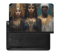Funda para pasaporte de viaje con ranura para tarjetas, diseño épico de diosas egipcias