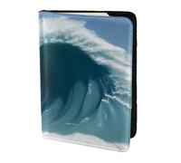 Funda para pasaporte de viaje de Halloween, funda de piel, accesorios esenciales de viaje para equipaje, Monstruos gigantes en las olas, Talla única, Contemporáneo