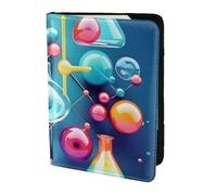 Funda para pasaporte, diseño abstracto de ciencia química, ilustración 3D, funda para pasaporte para tarjetas y documentos