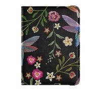 Funda para pasaporte para mujeres y hombres, funda de pasaporte de viaje, funda para pasaporte con bloqueo RFID, martines pescadores y flores, Martín pescador y flores, Talla única, Casual