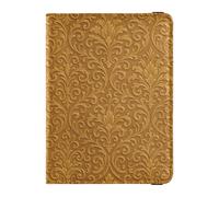 Funda para pasaporte para viajes, estilo barroco, para mujeres y hombres, con ranura para tarjetas, color dorado