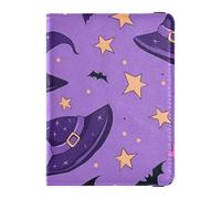 Funda para pasaporte, sombreros, murciélagos, piel sintética, impermeable, con bloqueo RFID, funda de piel para tarjetas para hombres y mujeres