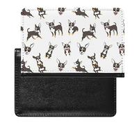 Funda para pasaporte y tarjeta de vacunación con diseño de raza de perro chihuahua, funda protectora de viaje, cartera impresa