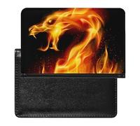 Funda para pasaporte y tarjeta de vacunación, diseño de dragón de fuego