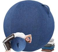 Funda para pelota de yoga, algodón y lino, antideslizante, protección a prueba de polvo para pelotas de ejercicio, se adapta a tamaños de 55 cm/65 cm/75 cm