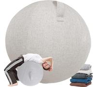 Funda para pelota de yoga, algodón y lino, antideslizante, protección a prueba de polvo para pelotas de ejercicio, se adapta a tamaños de 55 cm/65 cm/75 cm