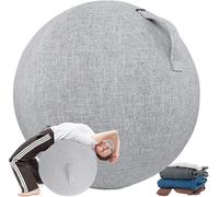 Funda para pelota de yoga, algodón y lino, antideslizante, protección a prueba de polvo para pelotas de ejercicio, se adapta a tamaños de 55 cm/65 cm/75 cm