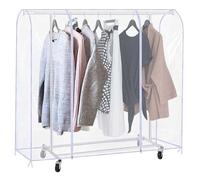 Funda para perchero, 180 cm, para perchero, grande, transparente, con cremallera, resistente al agua, protege la ropa