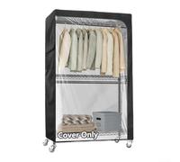 Funda para perchero con cremallera, impermeable, tela Oxford 210D, panel de PVC transparente para fácil acceso, bolsillos laterales, color negro, varios tamaños para almacenamiento de ropa (36 x 16 x
