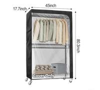 Funda para perchero con cremallera para perchero de metal, tela Oxford 210D resistente, protección impermeable y a prueba de polvo con panel frontal de PVC transparente para una fácil visibilidad (45